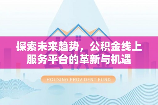 来宾探索未来趋势，公积金线上服务平台的革新与机遇