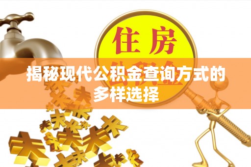来宾揭秘现代公积金查询方式的多样选择