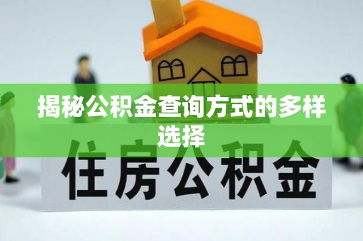 来宾揭秘公积金查询方式的多样选择
