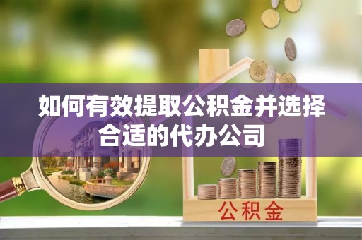 来宾如何有效提取公积金并选择合适的代办公司